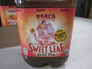 lot 199 image: (C-2) Case of 8 Bottles Peach Sweet Leaf Iced Tea 2 Qt64oz Bottles Past Date