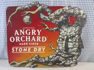 lot 227 image: (FS) Angry Orchard Hard Cider Stone Dry Tin Bar Sign New 18 x 15