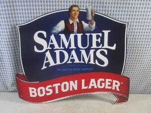 lot 228 image: (FS) Samuel Adams Boston Lager Tin Bar Sign New 16 34 x 15
