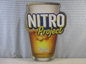 lot 229 image: (FS) Samuel Adams Nitro Project Beer Glass Tin Bar Sign New 11 34 x 17 12