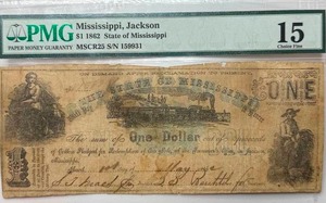 lot 4 image: 1861 Graded $1 Bill from Mississippi