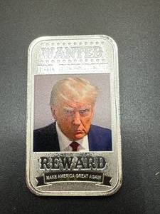 lot 14 image: 1oz .999 Silver Donald Trump mugshot Bar