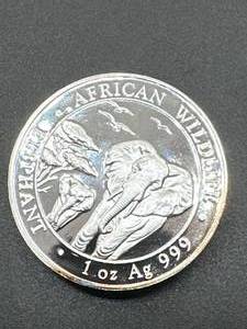 lot 19 image: 1oz .999 Silver African Elephant Coin