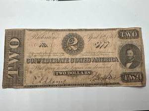 lot 24 image: 1863 Confederate $2 Bill