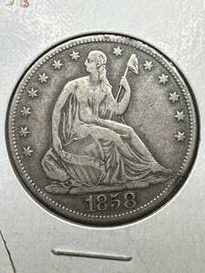 lot 27 image: 1858 Seated Liberty Half Dollar