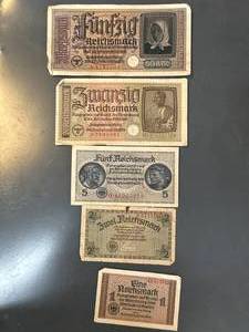 lot 34 image: Lot of WW2 German Currency