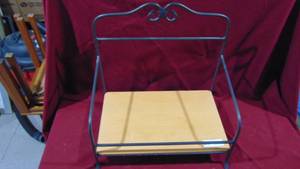 Longaberger Wrought Iron Shelf with Wooden Top