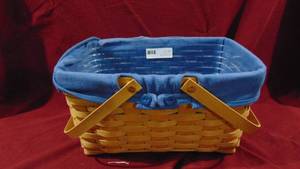 Longaberger Medium Market Basket with Fabric and Plastic Protector