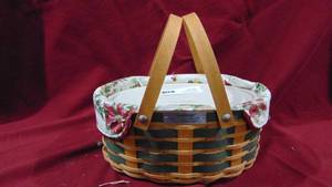 Longaberger 2007 Christmas Collector Sweets & Treats Basket with Fabric and Plastic Protector