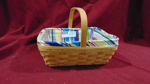 Longaberger 2005 Napkin Basket with Fabric and Plastic Protector