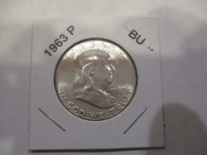 1963-P Franklin Silver Half Dollar - Cartwheel Effect and Original Mint Luster