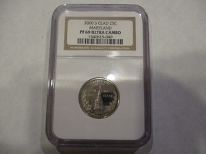 2000-S Clad 25c Maryland State Quarter NGC Graded PF69 Ultra Cameo Certified