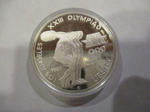1983-S Los Angeles 23rd Olympiad (Discus Thrower) Commemorative Silver Dollar