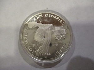1983-S Los Angeles 23rd Olympiad (Discus Thrower) Commemorative Silver Dollar