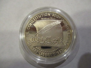 1787-1987-S (San Francisco Mint) 200th Anniversary of the US Constitution Silver Commemorative