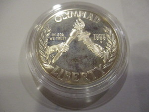1988-S Olympic (Torch Passing) Commemorative Silver Dollar