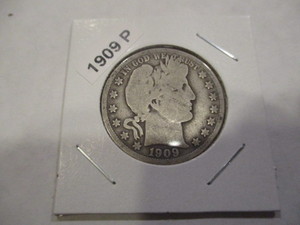 1909-P Barber Silver Half Dollar
