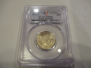 2006-P 25c South Dakota State Quarter PCGS Graded MS68 Satin Finish