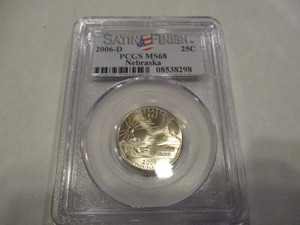 2006-D 25c Nebraska State Quarter PCGS Graded MS68 Satin Finish