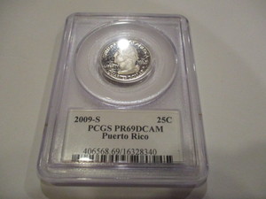 2009-S 25c Puerto Rico Territories Quarter PCGS PR69 DCAM Certification