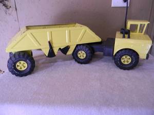 lot 2 image: RARE - Vintage Metal Pressed Steel Mighty Tonka Bottom Dump  Belly Dumping Truck - NICE - FANTASTIC PIECE - SEE PICTURES