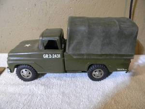 lot 25 image: VINTAGE 1960s Tonka Army Truck GR 2 - 2431 Military Steel Truck with Canopy - NICE - FANTASTIC PIECE - SEE PICTURES