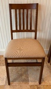 4 Vintage Upholstered Seated Folding Chairs