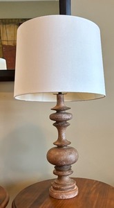 Two Wooden Based Table Lamps