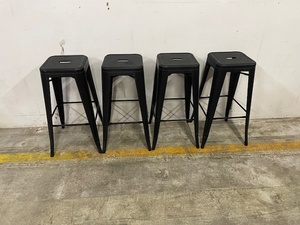 lot 49 image: Set of 4 Stackable Metal Stools