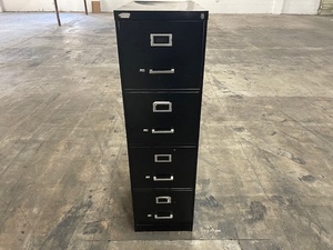 lot 58 image: Black 4 Drawer File Cabinet