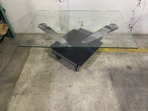 lot 91 image: Swivel Glass Table