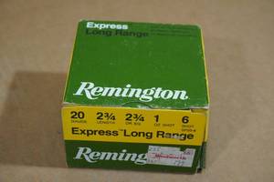 lot 201 image: 25 Remington Express Long Range 20 Gauge 2-34 6 Shot Shotshells