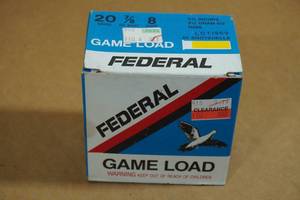 lot 207 image: 25 Federal Game Load 20 Gauge 2-34 8 Shot Shotshells