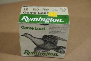 lot 222 image: 25 Remington Game Load 12 Gauge 2-34 7-12 Shot Shotshells