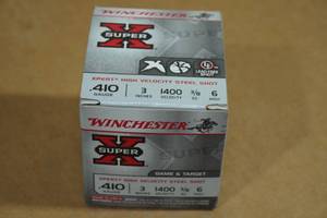 lot 224 image: 25 Winchester Super-X .410 Bore 3 Steel 6 Shot Shotshells
