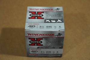 lot 231 image: 25 Winchester Super-X .410 Bore 2-12 6 Shot High Brass Shotshells