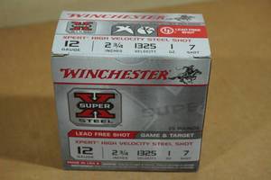 lot 239 image: 25 Winchester Super-X 12 Gauge 2-34 Steel 7 Shot Shotshells
