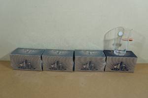 lot 156 image: 4 Lucky Shot Pint Glasses with Embedded Bullets - 21st Amendment