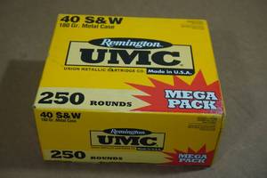lot 162 image: 250 Remington UMC .40 S&W 180 Gr MC Ammo