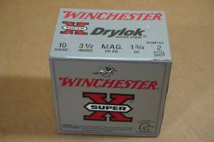 lot 188 image: 25 Winchester Super-X 10 Gauge 3-12 Magnum Steel 2 Shot Shotshells