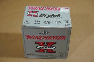 lot 190 image: 25 Winchester Super-X 10 Gauge 3-12 Magnum Steel 3 Shot Shotshells