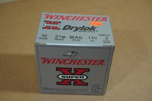 lot 191 image: 25 Winchester Super-X 10 Gauge 3-12 Magnum Steel 3 Shot Shotshells