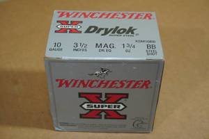 lot 193 image: 25 Winchester Super-X 10 Gauge 3-12 Magnum Steel BB Shot Shotshells