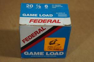 lot 196 image: 25 Federal Game Load 20 Gauge 2-34 6 Shot Shotshells