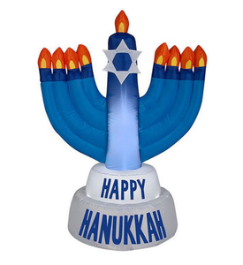 NEW Gemmy 3.5 Airblown Inflatable Lighted Happy Hanukkah Menorah