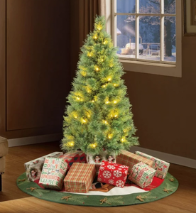 NEW 4 Prelit Canadian Cashmere Artificial Christmas Tree with LED Lights, Holiday Time