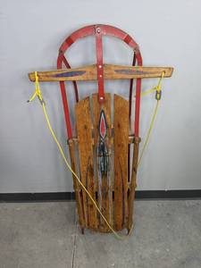 lot 55 image: Vintage Sears Wooden Sled M