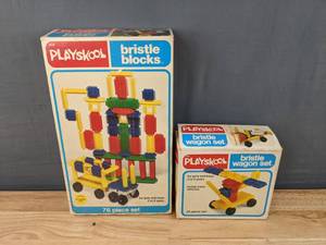 lot 59 image: (2) Vintage Playskool Bristle Blocks M