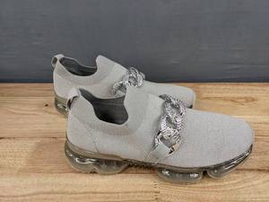 lot 90A image: NEW Womens Khaki with Bling Comfortable Shoes Size 10 Q