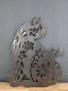 lot 52A image: Decorative Cat Metal Cutout Art  A